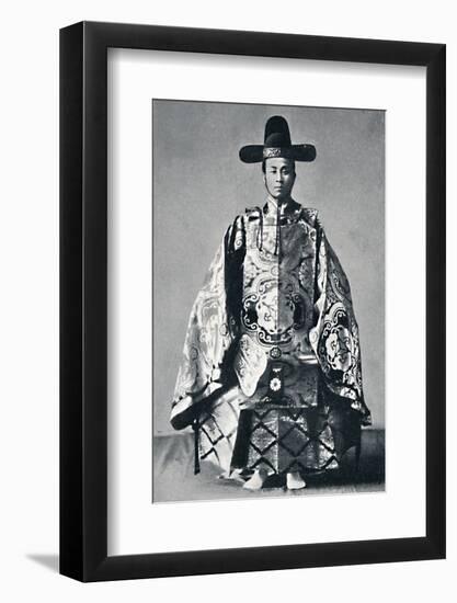 A Japanese court noble in ancient dress, 1902-Unknown-Framed Photographic Print