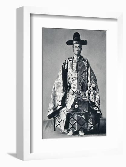 A Japanese court noble in ancient dress, 1902-Unknown-Framed Photographic Print