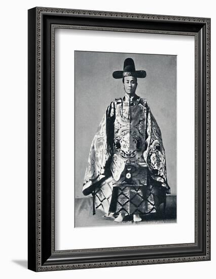 A Japanese court noble in ancient dress, 1902-Unknown-Framed Photographic Print