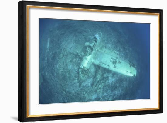 A Japanese Jake Seaplane on the Seafloor of Palau's Lagoon-Stocktrek Images-Framed Photographic Print