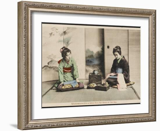 A Japanese Lady and Her Maidservant-null-Framed Photographic Print