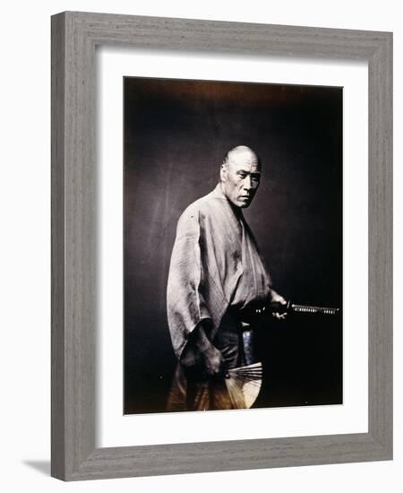 A Japanese Samurai, C.1864-1866-Felice Beato-Framed Giclee Print