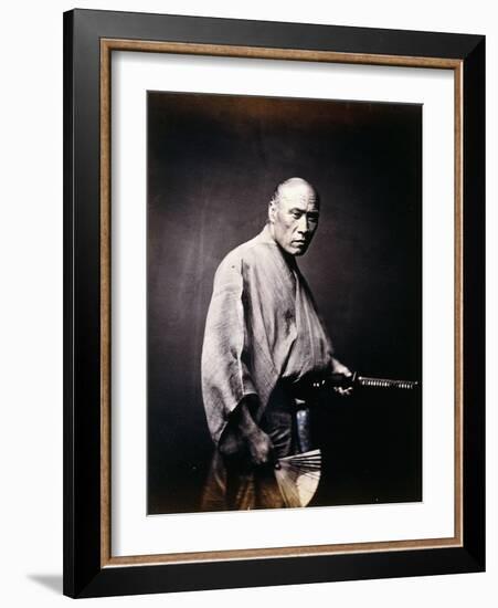 A Japanese Samurai, C.1864-1866-Felice Beato-Framed Giclee Print