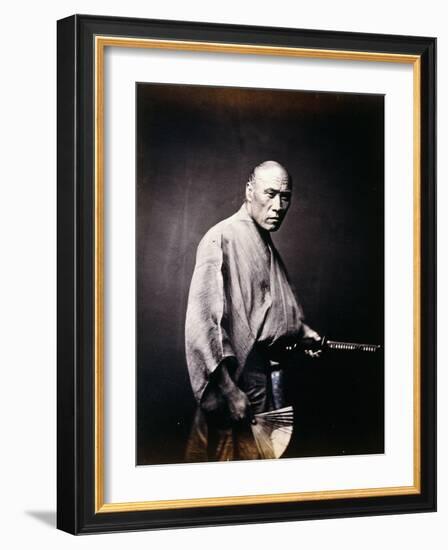 A Japanese Samurai, C.1864-1866-Felice Beato-Framed Giclee Print