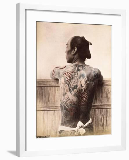 A Japanese Tattooed Man, C.1880-null-Framed Photographic Print