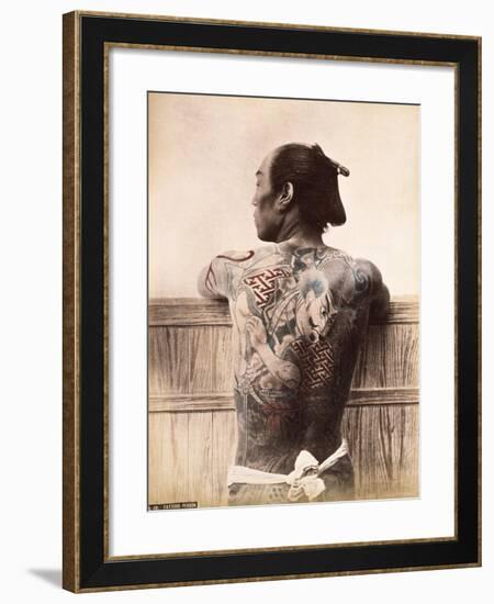 A Japanese Tattooed Man, C.1880-null-Framed Photographic Print