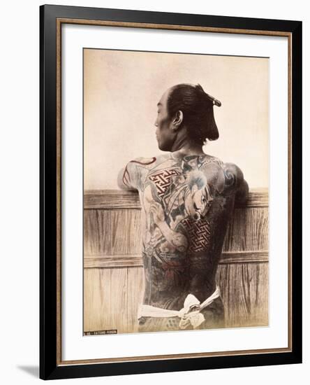 A Japanese Tattooed Man, C.1880-null-Framed Photographic Print
