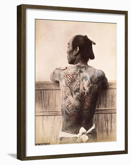 A Japanese Tattooed Man, C.1880-null-Framed Photographic Print