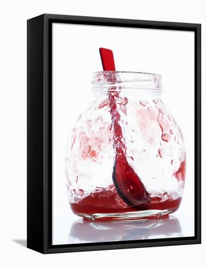 A Jar with Remains of Raspberry Jelly and Spoon-Marc O^ Finley-Framed Premier Image Canvas
