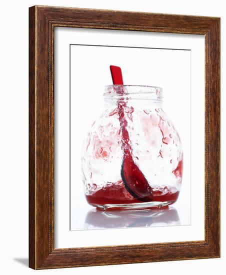 A Jar with Remains of Raspberry Jelly and Spoon-Marc O^ Finley-Framed Photographic Print