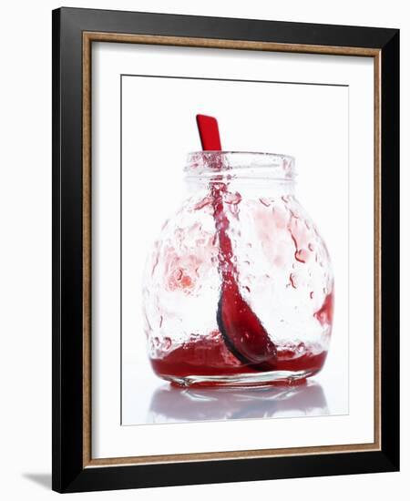 A Jar with Remains of Raspberry Jelly and Spoon-Marc O^ Finley-Framed Photographic Print