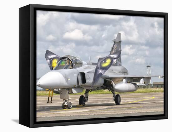 A JAS-39 Gripen of the Czech Air Force at Cambrai Air Base, France-Stocktrek Images-Framed Premier Image Canvas
