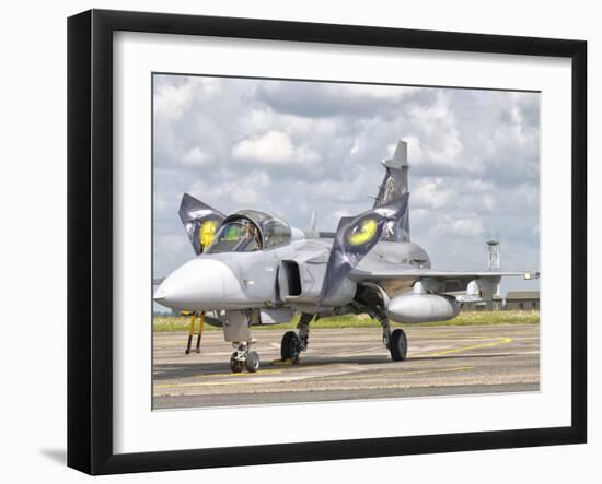 A JAS-39 Gripen of the Czech Air Force at Cambrai Air Base, France-Stocktrek Images-Framed Photographic Print