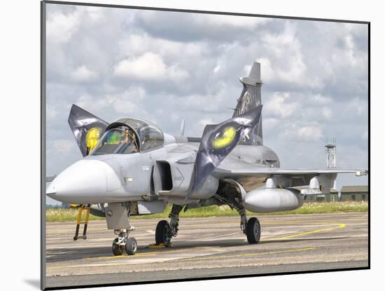 A JAS-39 Gripen of the Czech Air Force at Cambrai Air Base, France-Stocktrek Images-Mounted Photographic Print