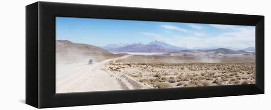 A Jeep on a Road Near the Salar De Uyuni-Alex Saberi-Framed Premier Image Canvas