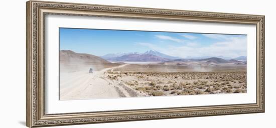 A Jeep on a Road Near the Salar De Uyuni-Alex Saberi-Framed Photographic Print