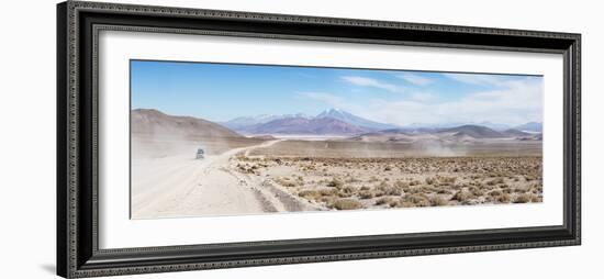 A Jeep on a Road Near the Salar De Uyuni-Alex Saberi-Framed Photographic Print