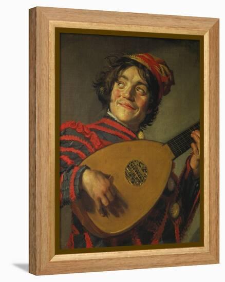 A Jester Playing the Lute, 1625-Frans Hals-Framed Premier Image Canvas