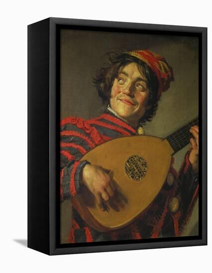 A Jester Playing the Lute, 1625-Frans Hals-Framed Premier Image Canvas