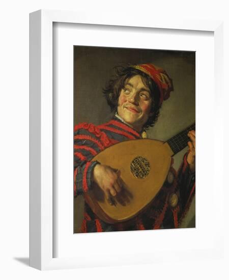 A Jester Playing the Lute, 1625-Frans Hals-Framed Giclee Print