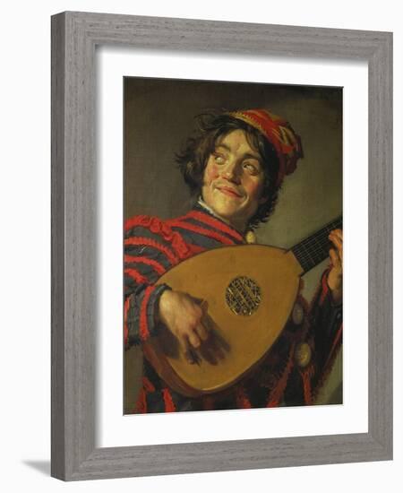 A Jester Playing the Lute, 1625-Frans Hals-Framed Giclee Print