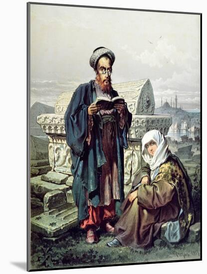 A Jewish Couple at a Cemetery in Constantinople, 1857-null-Mounted Giclee Print