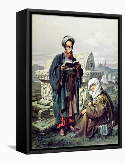 A Jewish Couple at a Cemetery in Constantinople, 1857-null-Framed Premier Image Canvas