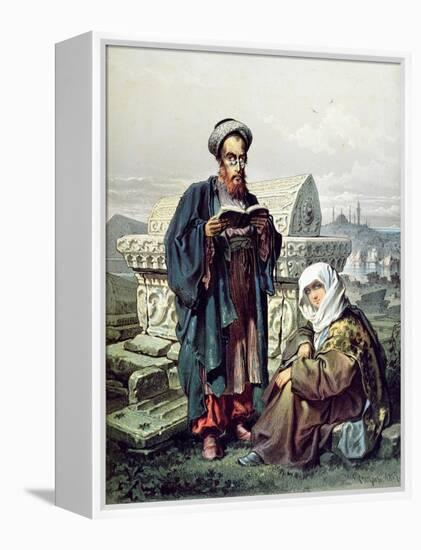 A Jewish Couple at a Cemetery in Constantinople, 1857-null-Framed Premier Image Canvas