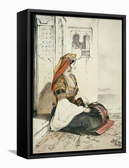 A Jewish Woman of Gibraltar, from 'Sketches of Spain', Engraved by Charles Joseph Hullmandel-John Frederick Lewis-Framed Premier Image Canvas