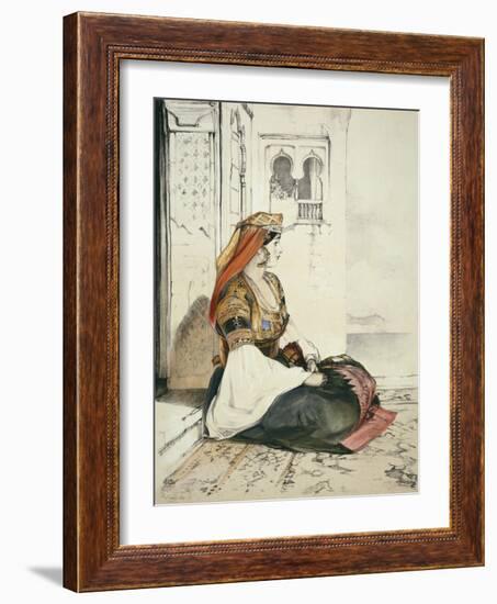 A Jewish Woman of Gibraltar, from 'Sketches of Spain', Engraved by Charles Joseph Hullmandel-John Frederick Lewis-Framed Giclee Print