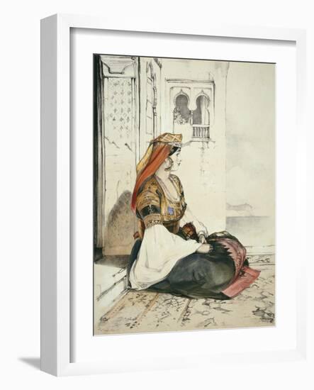 A Jewish Woman of Gibraltar, from 'Sketches of Spain', Engraved by Charles Joseph Hullmandel-John Frederick Lewis-Framed Giclee Print