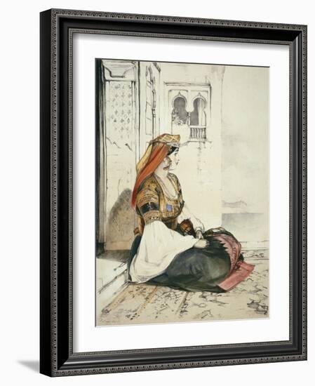 A Jewish Woman of Gibraltar, from 'Sketches of Spain', Engraved by Charles Joseph Hullmandel-John Frederick Lewis-Framed Giclee Print