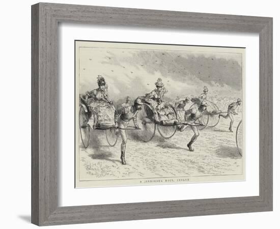 A Jinriksha Race, Ceylon-null-Framed Giclee Print