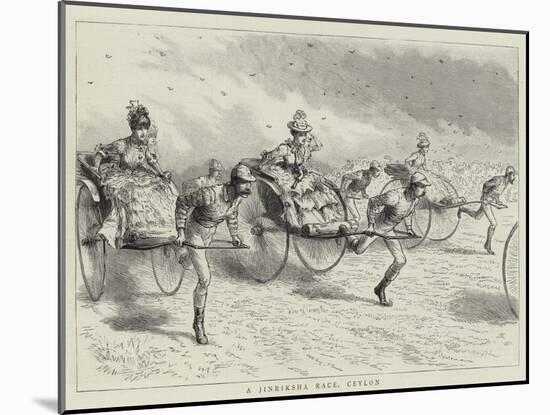 A Jinriksha Race, Ceylon-null-Mounted Giclee Print