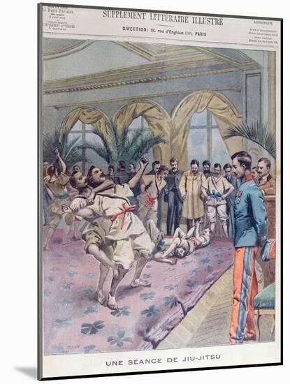 A Jiu-Jitsu Session in France, Illustration from 'Le Petit Parisien', 1905 (Colour Litho)-French-Mounted Giclee Print