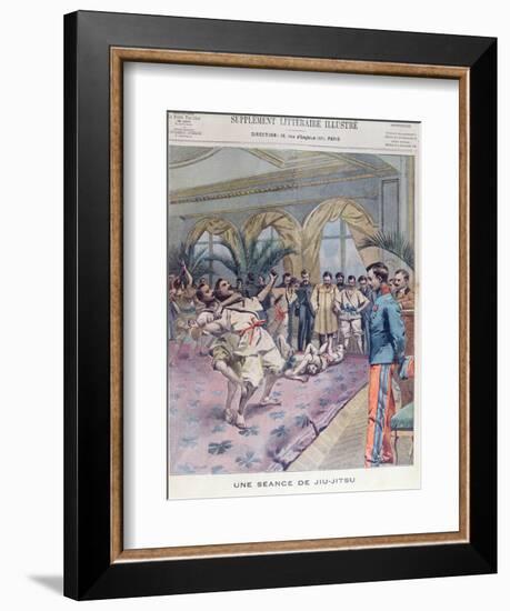 A Jiu-Jitsu Session in France, Illustration from 'Le Petit Parisien', 1905 (Colour Litho)-French-Framed Giclee Print