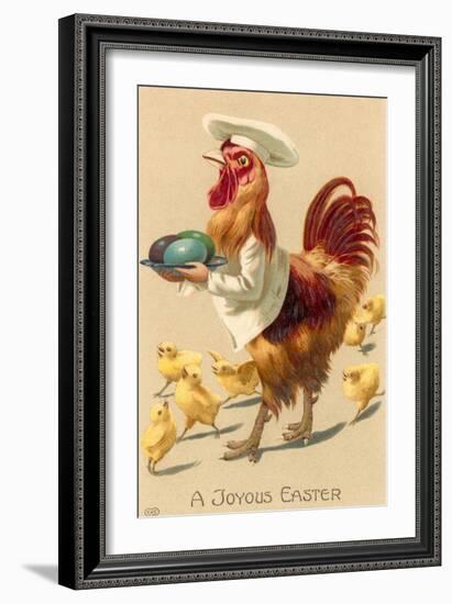 A Joyous Easter, Rooster Chef-null-Framed Art Print