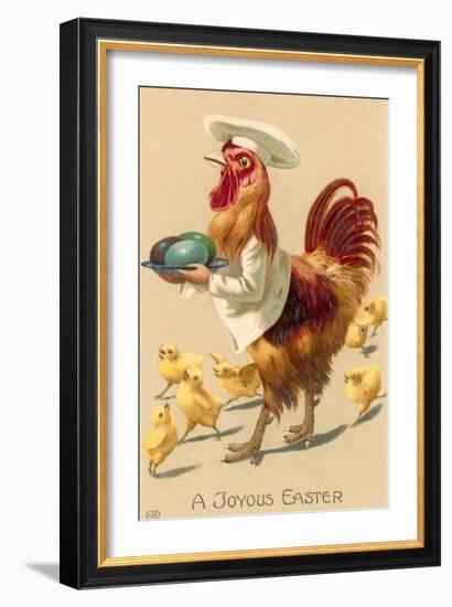 A Joyous Easter, Rooster Chef-null-Framed Art Print