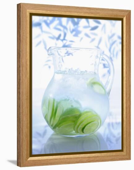 A Jug of Water with Limes-Axel Weiss-Framed Premier Image Canvas