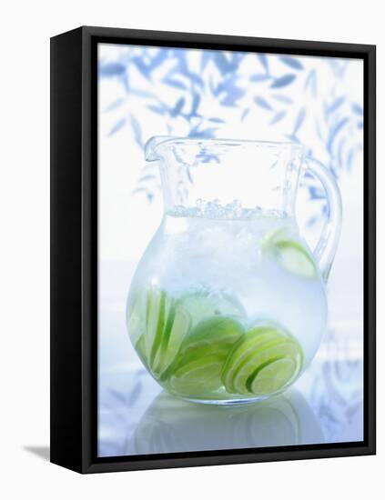 A Jug of Water with Limes-Axel Weiss-Framed Premier Image Canvas