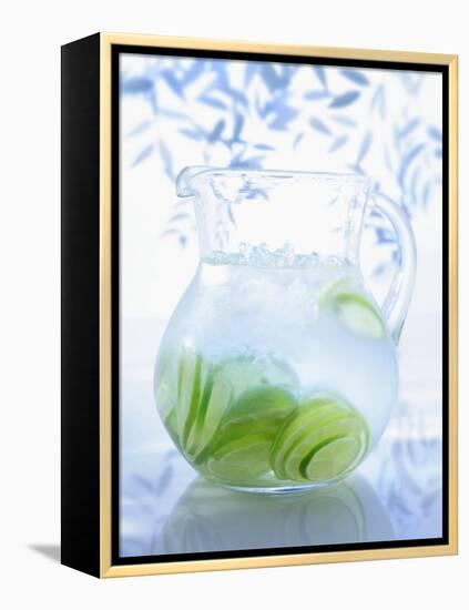 A Jug of Water with Limes-Axel Weiss-Framed Premier Image Canvas