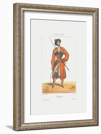 A Kabardin Man (From: Scenes, Paysages, Meurs Et Costumes Du Caucas), 1840-Grigori Grigorievich Gagarin-Framed Giclee Print