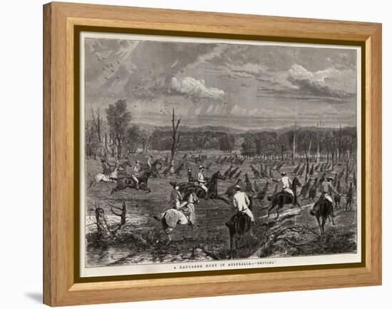 A Kangaroo Hunt in Australia, Driving-null-Framed Premier Image Canvas