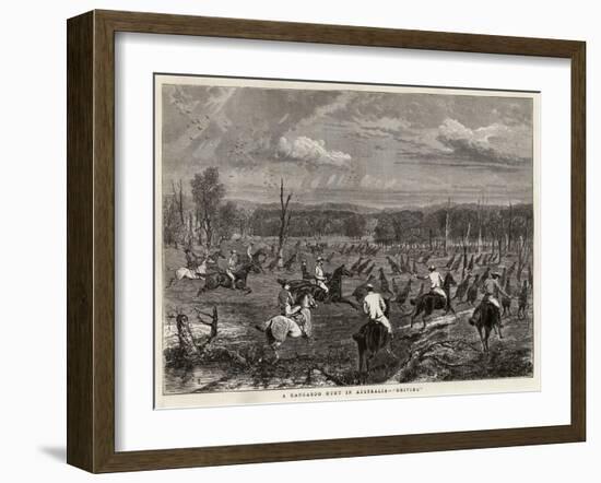 A Kangaroo Hunt in Australia, Driving-null-Framed Giclee Print