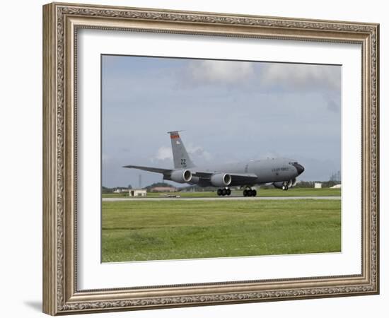A KC-135 Stratotanker Lands On the Runway at Kadena Air Base, Japan-Stocktrek Images-Framed Photographic Print