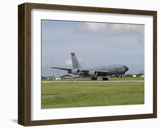 A KC-135 Stratotanker Lands On the Runway at Kadena Air Base, Japan-Stocktrek Images-Framed Photographic Print