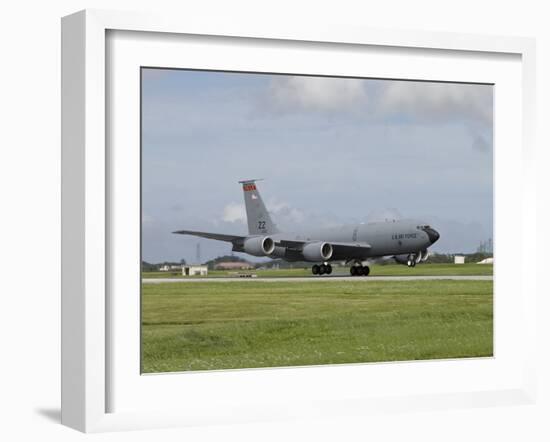 A KC-135 Stratotanker Lands On the Runway at Kadena Air Base, Japan-Stocktrek Images-Framed Photographic Print