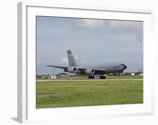 A KC-135 Stratotanker Lands On the Runway at Kadena Air Base, Japan-Stocktrek Images-Framed Photographic Print