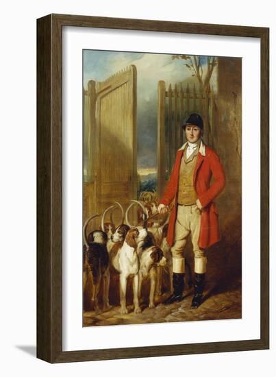 A Kennel Huntsman and Hounds Outside a Dray-Yard-George Sebright-Framed Giclee Print