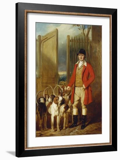 A Kennel Huntsman and Hounds Outside a Dray-Yard-George Sebright-Framed Giclee Print